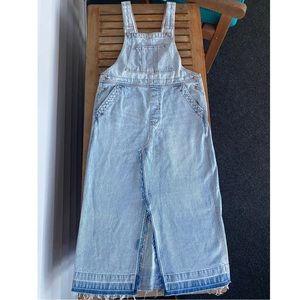 NWOT We The Free by Free People Denim Overall Med Light Wash Midi Dress Jumper